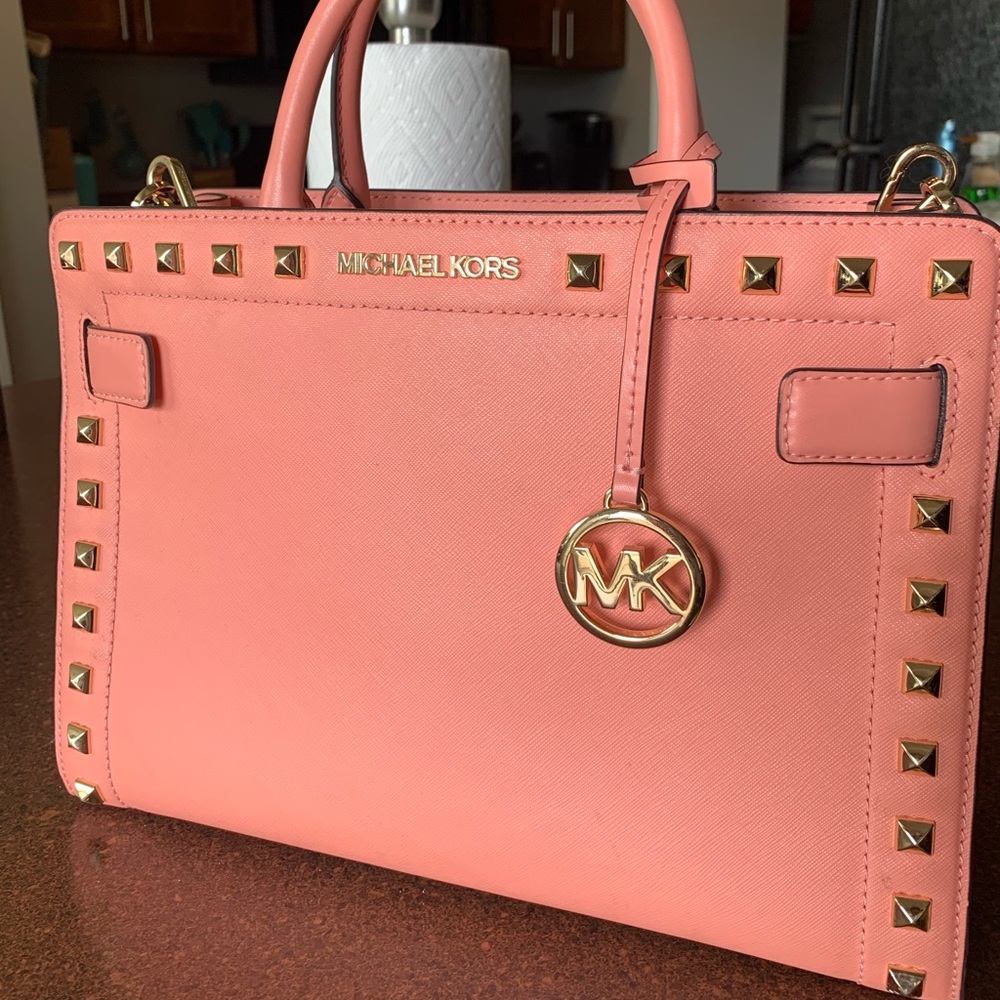Michael Kors Rayne Handbag/Purse - Peach